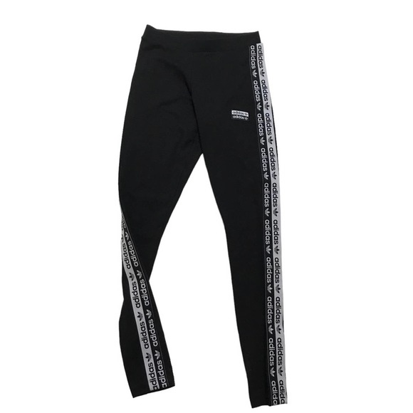 adidas Tape Logo Tights Leggings Women – Black - Picture 2 of 6